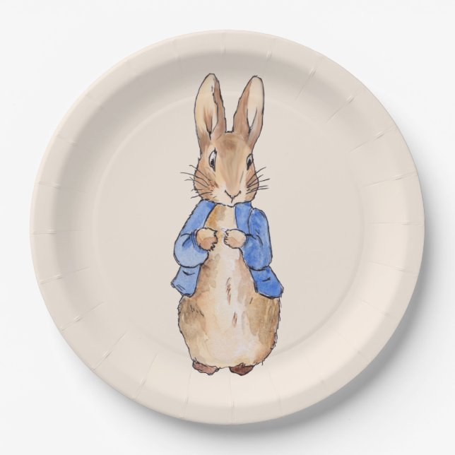 Classic rabbit blue jacket paper plate (Front)