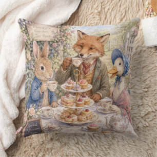 Classic Rabbit Duck Fox Afternoon Tea Time Cushion