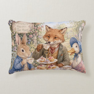 Classic Rabbit Duck Fox Afternoon Tea Time Decorative Cushion