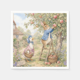 Classic Rabbit Duck picking apples Napkin