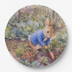 Classic Rabbit Gathering Carrots Paper Plate