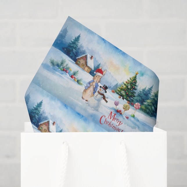 Classic rabbit Ginger bread house Tissue Paper (Gift Bag)