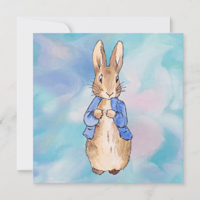 Classic Rabbit in a blue jacket Thank You Card (Front)