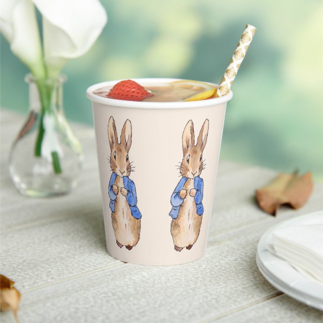 Classic rabbit in blue jacket paper cups (Insitu)