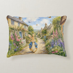 Classic Rabbit in English Country Town Decorative Cushion