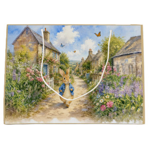 Classic Rabbit in English Country Town No 3 Large Gift Bag