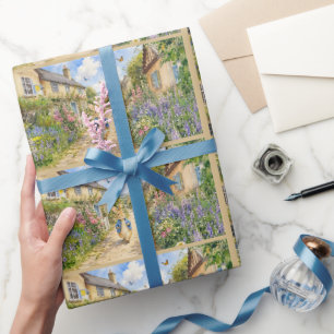 Classic Rabbit in English Country Town Wrapping Paper