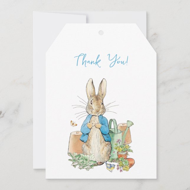 Classic rabbit plant pots Thank you Card (Front)