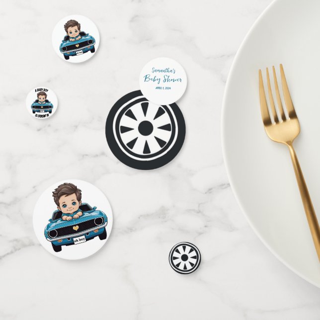 Classic Race Car Baby Boy Cruisin' In Shower Confetti (Group)