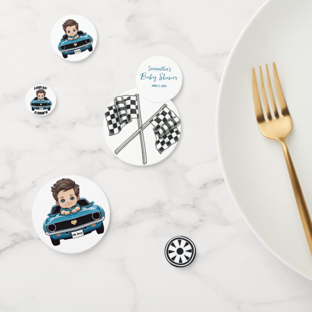 Classic Race Car Baby Boy Cruisin' In Shower Confetti (Group)