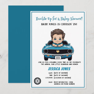 Classic Race Car Baby Boy Cruisin' In Shower Invitation