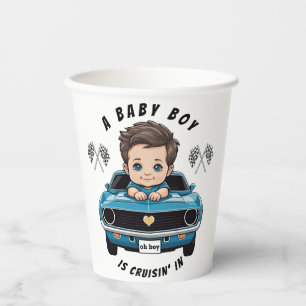 Classic Race Car Baby Boy Cruisin' In Shower Paper Cups