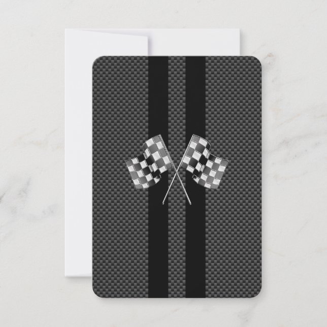 Classic Racing Flags Stripes in Carbon Fibre Style (Front)
