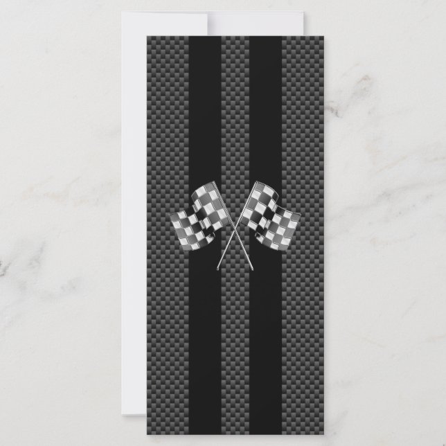 Classic Racing Flags Stripes in Carbon Fibre Style (Front)