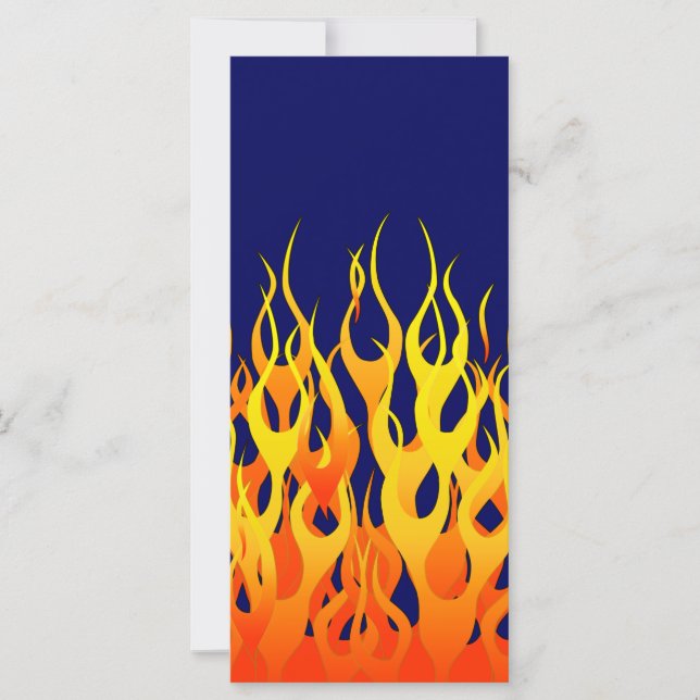 Classic Racing Flames Fire on Navy Blue (Front)