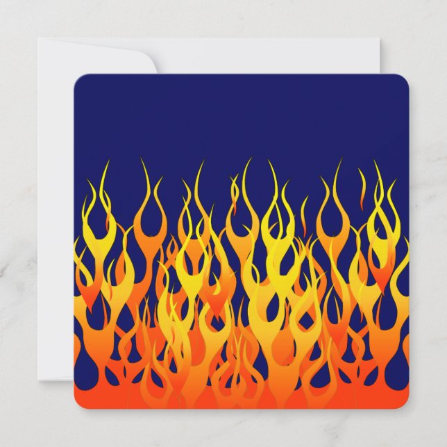 Classic Racing Flames Fire on Navy Blue (Front)