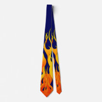 Classic Racing Flames Fire on Navy Blue