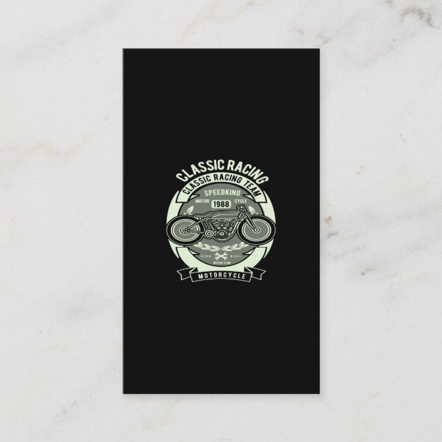 classic racing motorcycle business card (Front)