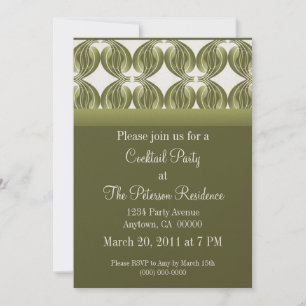 Classic Radiance Cocktail Party Invite Olive Green