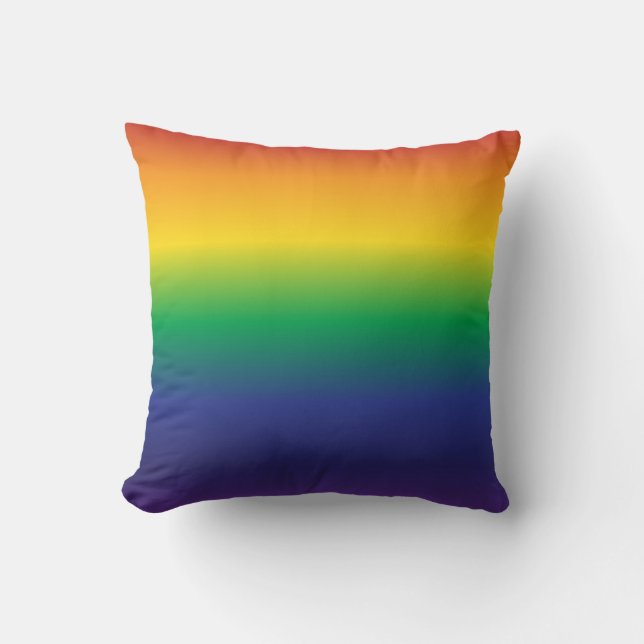 Classic Rainbow Colourful Stripes Cushion (Front)