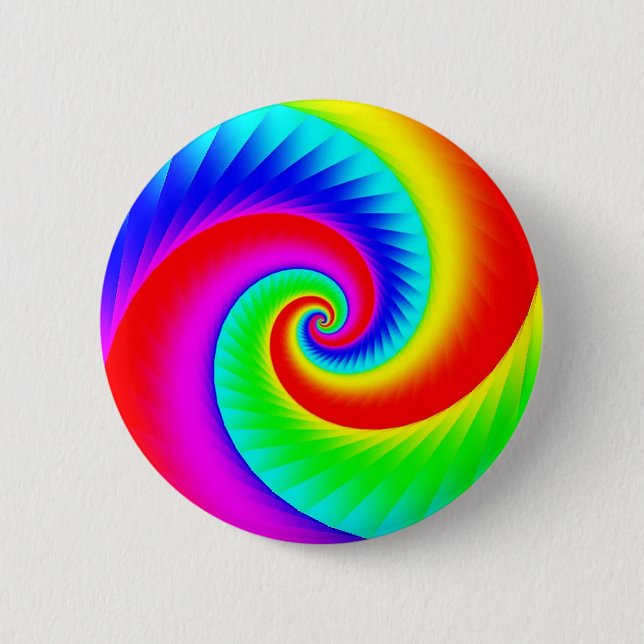 Classic Rainbow Spiral 6 Cm Round Badge (Front)
