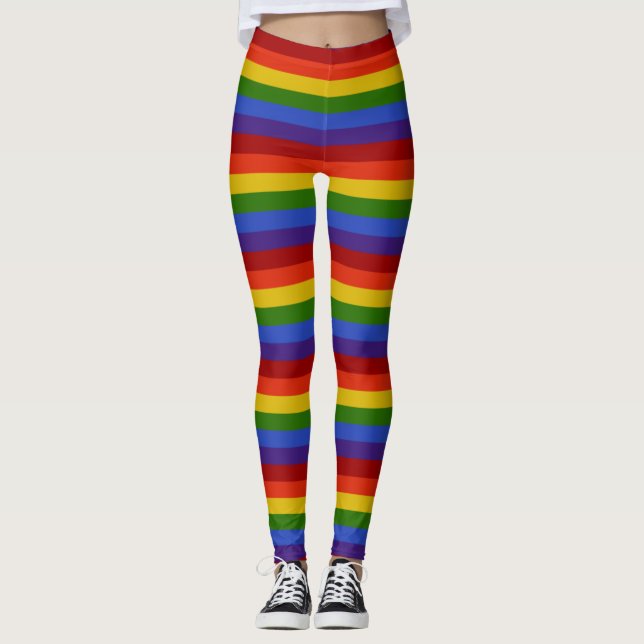 Classic Rainbow Stripes Leggings (Front)