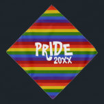 Classic Rainbow Stripes Pride 2023 Bandana<br><div class="desc">This bandanna features classic rainbow. The text,  'PRIDE 20xx',  can be personalised.</div>