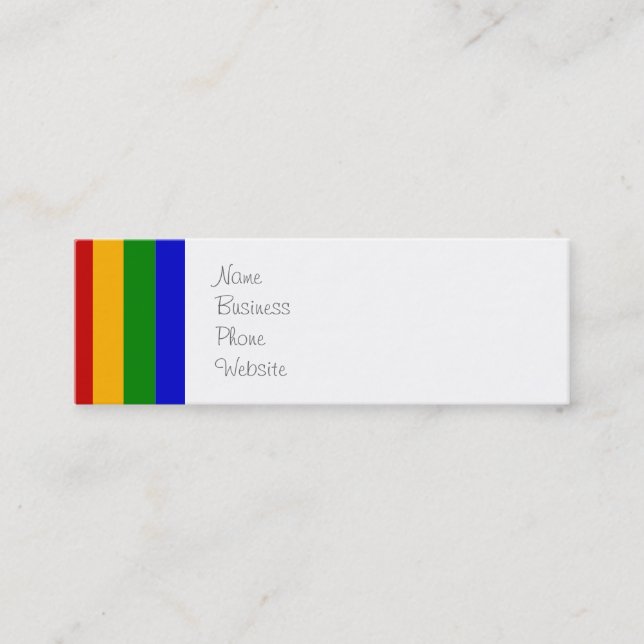 Classic Rainbow Vertical Stripes Colourful Gifts Mini Business Card (Front)