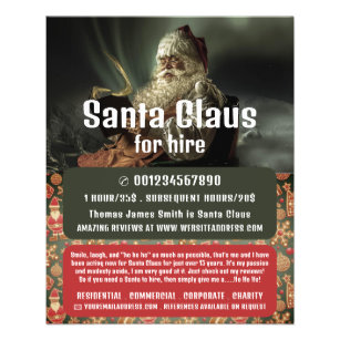 Classic Reading Santa, Santa Claus Entertainer Flyer