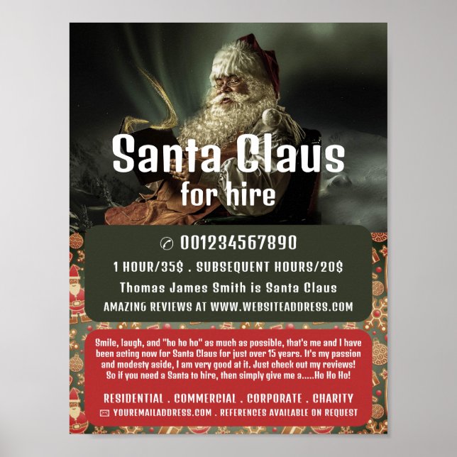 Classic Reading Santa, Santa Claus Entertainer Poster (Front)