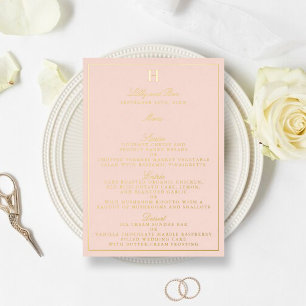 Classic Real Foil Pressed Wedding Menu Cards