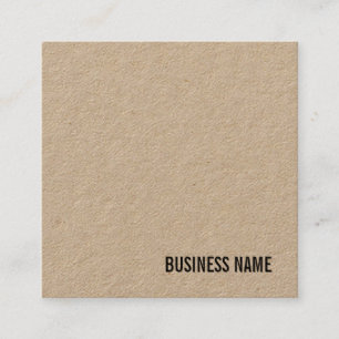 Classic Real Kraft Paper Template Elegant Trendy Square Business Card