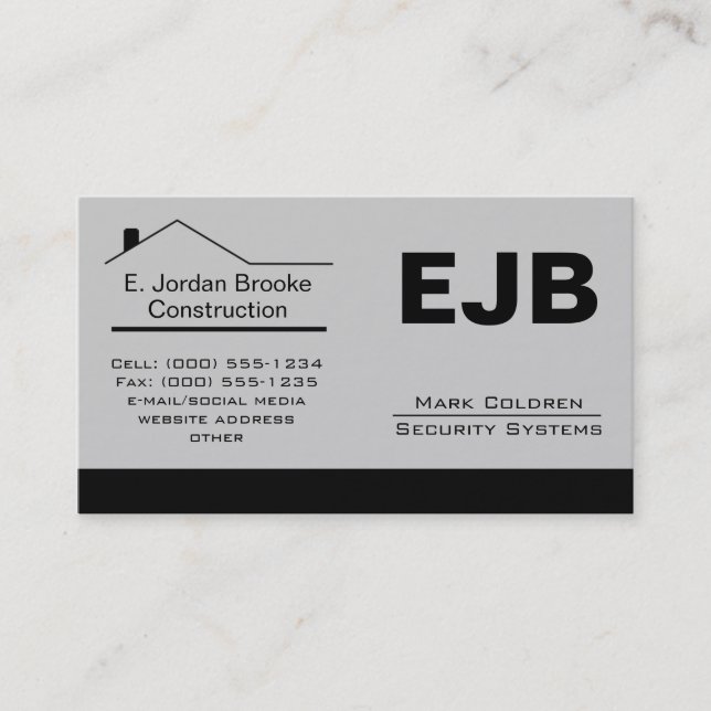 Classic Realtor-Construction-Handyman 1c Business Card (Front)
