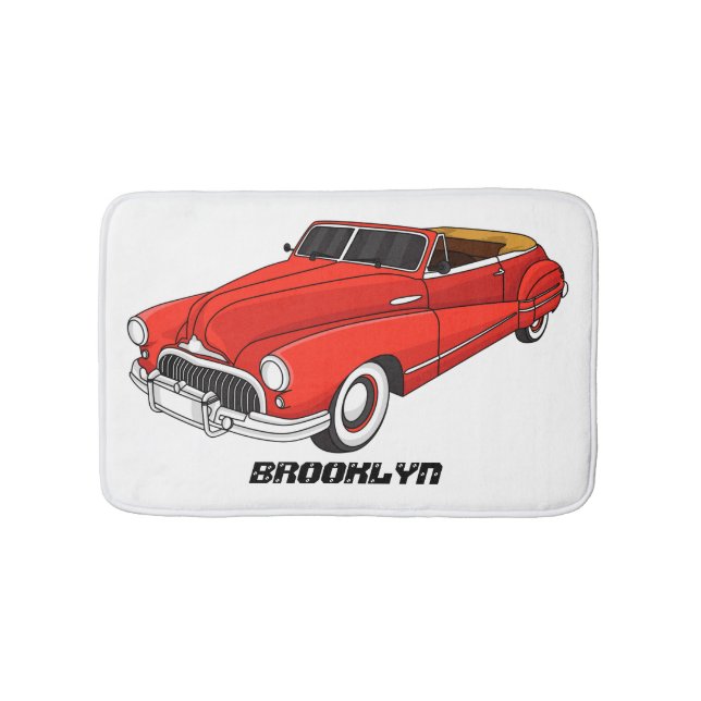 Classic red 1948 automobile bath mat (Front)
