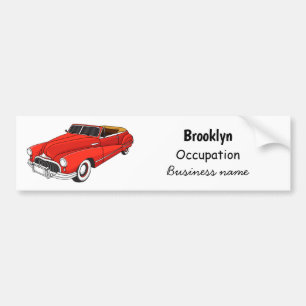 Classic red 1948 automobile  bumper sticker