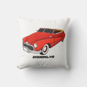 Classic red 1948 automobile cushion