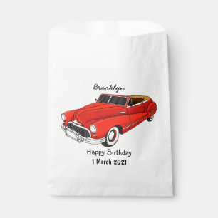 Classic red 1948 automobile favour bags