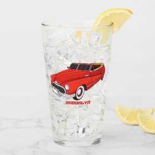 Classic red 1948 automobile glass