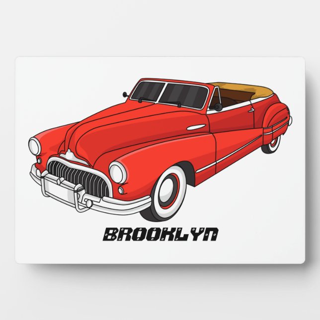 Classic red 1948 automobile plaque (Front)