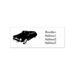 Classic red 1948 automobile  rubber stamp