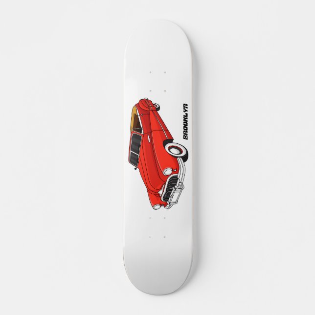 Classic red 1948 automobile skateboard (Front)