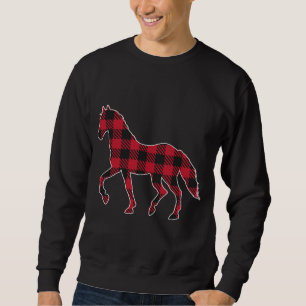 Classic Red And Black Buffalo Plaid Lumberjack Hor Sweatshirt