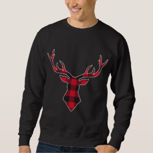 Classic Red And Black Christmas Buffalo Plaid Deer Sweatshirt