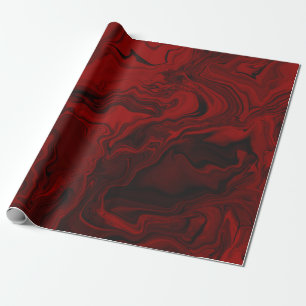Classic Red and Black Marble Wrapping Paper