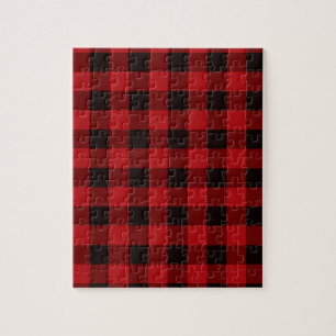 Classic red and black plaid pattern jigsaw puzzle
