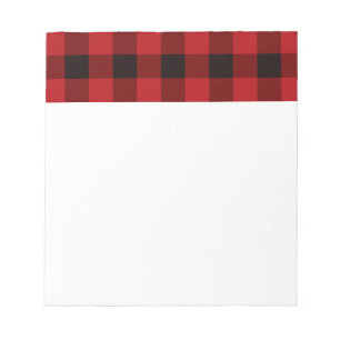 Classic red and black plaid pattern notepad
