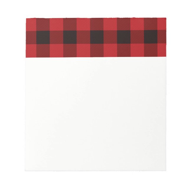 Classic red and black plaid pattern notepad (Front)