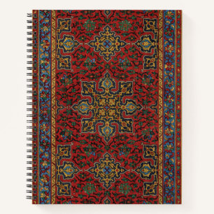 Classic Red and Blue,Persian Rug Carpet Pattern Notebook