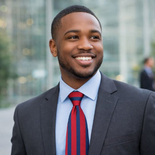 Classic Red and Blue Striped Tie