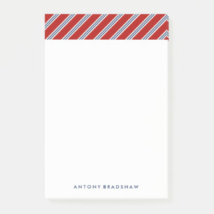 Classic Red and Blue Stripes Post-it Notes